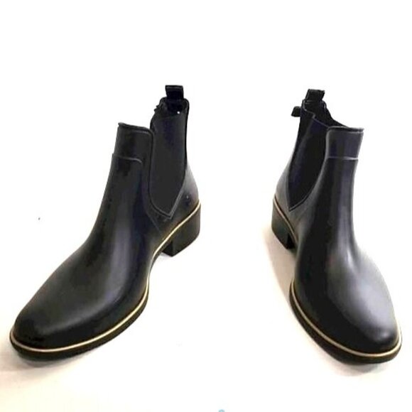 Kate Spade Women's Black Chelsea Rain Booties Size 10 - Picture 1 of 16